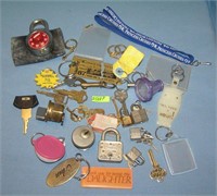 Vintage locks, keys, key chains and more