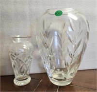 Lead Crystal Vases 9inch and 6 inch