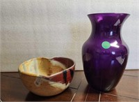Heart Bowl and Purple Vase