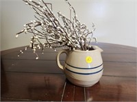 Crock Pitcher with Flowers -- Small Chip