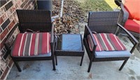 2 Patio Chairs and Glass Top Table