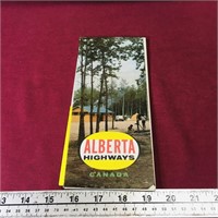 Vintage Alberta Highways Map