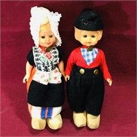 Pair Of Vintage Nodder Dolls (6" Tall)