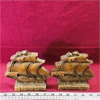 Pair Of Vintage Wooden Nautical Bookends