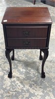 Mahogany Chippendale Two Drawer Nightstand
