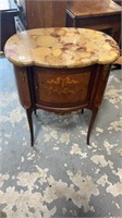 French Marble Top Stand with One Drawer