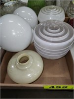 LOT OF VARIOUS GLASS CEILING LIGHT GLOBES
