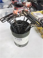 Coffee can of metal tool items
