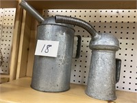 2 OLDER OIL CANS W/ SPOUTS