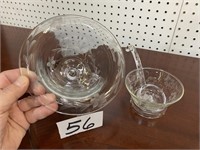 FANCY ETCHED GLASS CANDY & NUT BOWLS