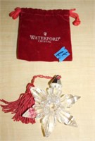 WATERFORD CRYSTAL SNOWFLAKE ORNAMENT WITH BAG