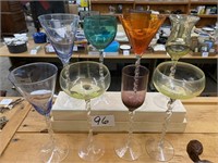 MULTI COLOR STEMMED WINE GLASSES