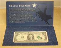 TEXAS $1 LONE STAR NOTE