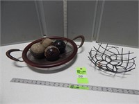 2 Unique baskets and decorative balls