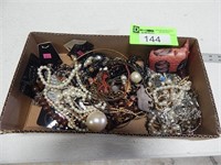 Box of assorted costume jewelry
