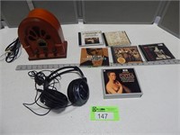 Radio, JVC headphones, cd's
