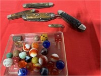 Marbles ,dice and pocket knives