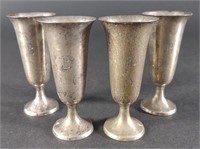 4 Web Sterling Silver 3" Cordial Cups
