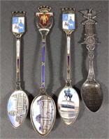 4 Silver Souvenir Spoons (Incl. GAR Spoon)