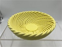 Woven Lattice Porcelain Planter Yellow Vintage