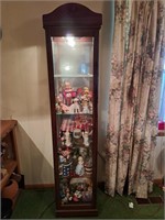 Lighted  Curio  Cabinet with assorted contents 7