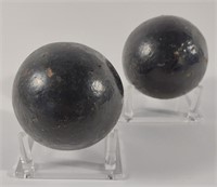 Two Civil War Replica 4lb 14oz Cannon Balls