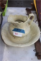 Antique wash basin and pitcher