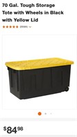 Hdx 70 Gal XL-Tough Storage Tote with Lid