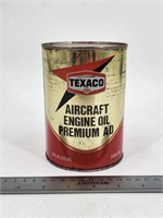 Texaco Aircraft Engine Oil Quart Can FULL