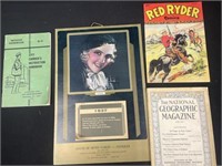 Collectible paper 1916 Geographic mag repro Red