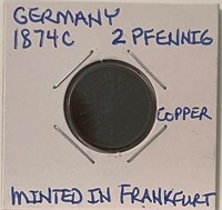1874C Germany 2 pf - Frankfurt