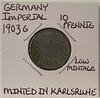 1903G Germany 10 pf - Karlsruhe