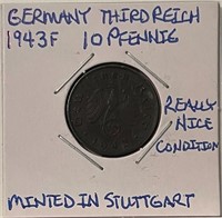 1943F Germany 10 pf - Stuttgart