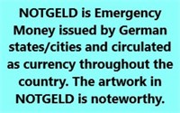 NO LOT - GERMAN EMERGENCY MONEY