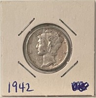US 1942 silver Mercury dime