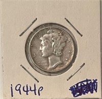 US 1944 silver Mercury dime