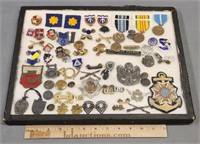 Military Medals; Patches & Pins with Display