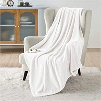 Bedsure Throw Blanket, Off White, 50" x 60"