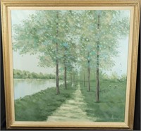 Stephen Kaye, "Treelined Promenade", Oil on Canvas