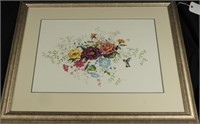 Cyndy Callog, Floral Hummingbird Print