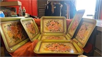 7 FLORAL MID CENTURY TRAYS