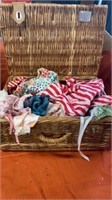 BASKET FULL OF DOLL CLOTHES