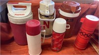 6 OLDER THERMOS