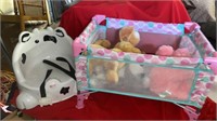 DOLL PLAY PEN , STUFFED ANIMALS  BOOSTER  BABY