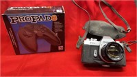 PROPAS6 GAME CONTROLLER IN BOX AND OLYMPUS CAMERA
