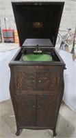 Antique Victrola Talking Machine in Cabinet