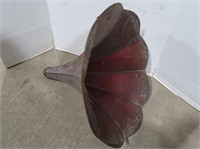 Antique Phonograph Horn-Red, Flower