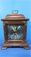 Vintage Solid Walnut Hamilton Mantle Clock w/Key
