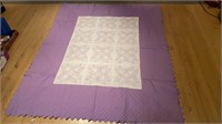 Vintage Purple and Embridered Quilt