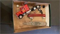 Vintage Toy Boats and Semi Truck
